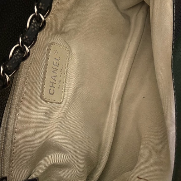 Authentic Chanel Purse CC Shopping Tote  silver hardware leather - Picture 6 of 16